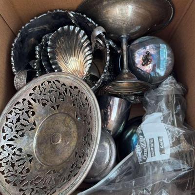 Silver Tone Decor And Silver Plate Mystery Lot #2