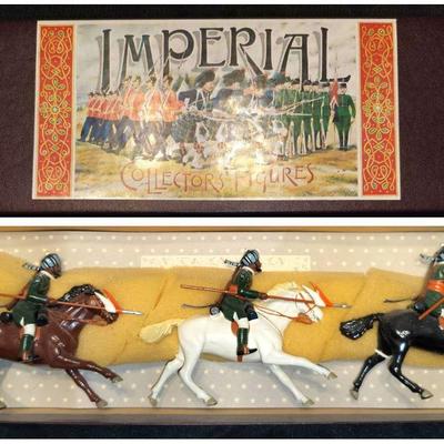 Imperial Collectors' Figures Set Of 3 Hand Painted Horseback Calvary Lead Toy Soldiers