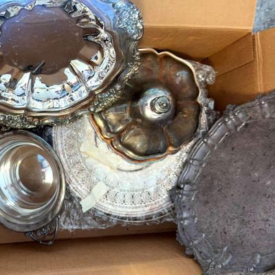 Silver Tone Decor And Silver Plate Mystery Lot #1