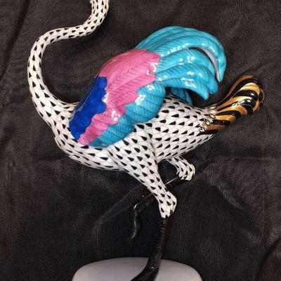 First Edition Herend Ostrich - Hand Painted Porcelain Figure