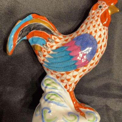 Herend Rust Antique Fishnet Cocky Rooster 5031 Hand Painted Figurine #2
