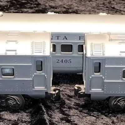 Lionel Santa Fe 2404, 2405, & 2406 Observation/Passenger Model Train Cars