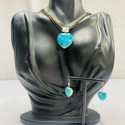 Reversible MOP & Turquoise Heart Set