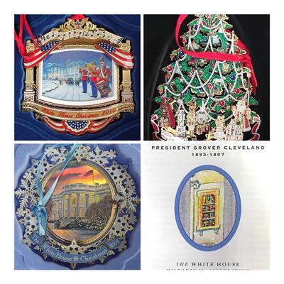 (3) White House Historical Christmas Ornaments w/Boxes / 2008, 2009, 2010
