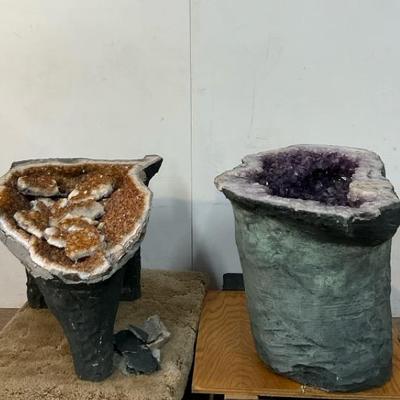 Amethyst & Citrine Quartz Geodes