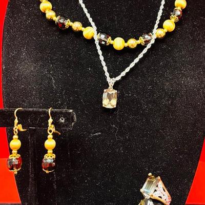 Vintage Smoky Quartz and Sterling Silver Jewelry Collection