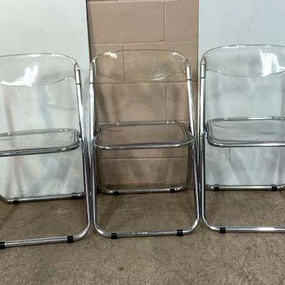 Acrylic Chrome Folding Chairs (Made In Italy)