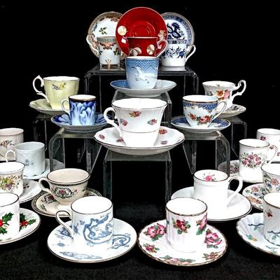 Demitasse, Teacup & Saucer Sets: Colclough, Wedgwood, Danbury Mint