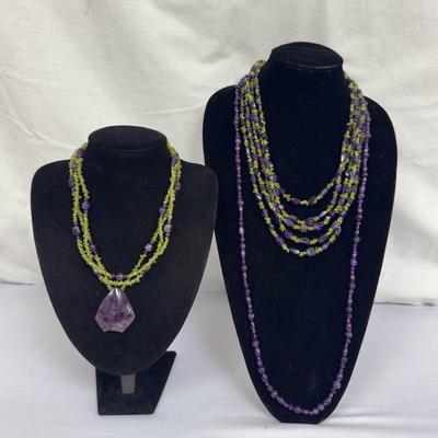 Jay King Mine Finds 925 Amethyst & Peridot Necklaces 