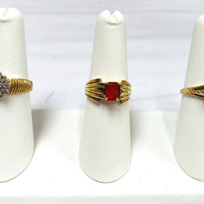 Three 10k Gold Rings (8.94) Grams