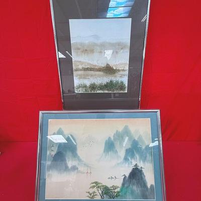 Original Framed Asian-Style Watercolor Paintings
