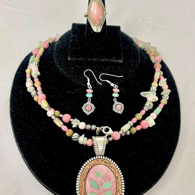 Carolyn Pollack Sterling And Copper Rhodonite Pendant/Pin Necklace & More! 
