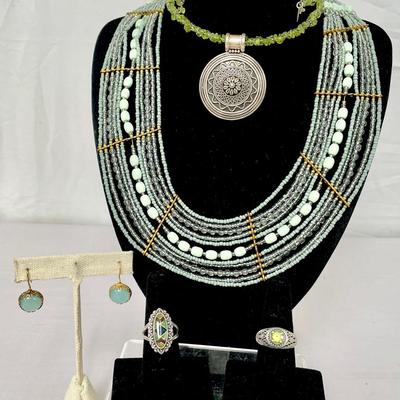 Mixed Collection Of Sterling Jewelry Feat. Doug Paulus Mandala Pendant Choker & More! 