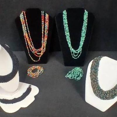 Multi Cultural Seed Bead Chokers and  Necklaces 