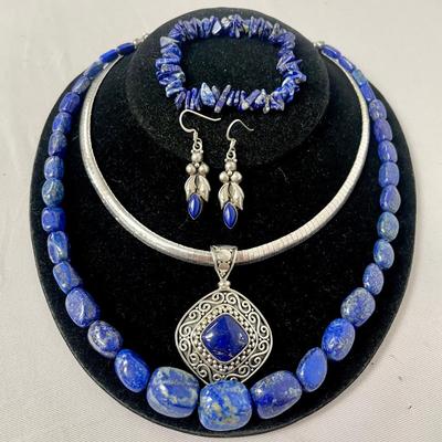 925 Sterling And Lapis Lazuli Jewelry 