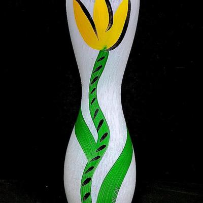 Kosta Boda Hand-Painted Tulip Vase by Ulrica Hydman-Vallien
