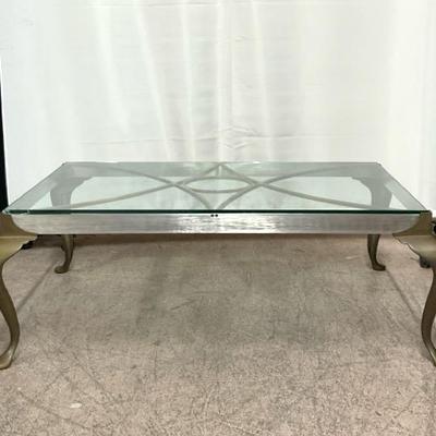 Polished Steel/Brass Coffee Table 
