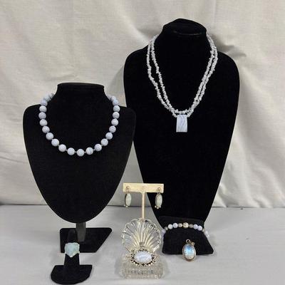 Milor Italy 925 Blue Lace Jewelry, Silver Aquamarine Earrings + More!
