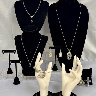 925 Blue Topaz, Moonstone, Silver Toned Jewelry + More! 