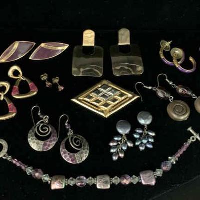 Ct221 purple costume jewelry