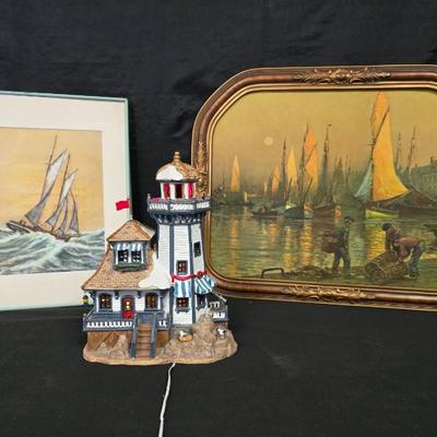 Bo408 lemax village bird rock lighthouse and more