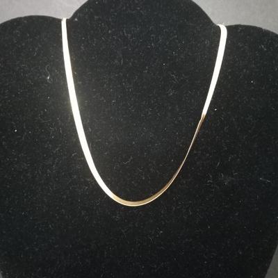 14k 16" 3mm Serpentine Spring Ring Clasp Chain - TW 5.5g