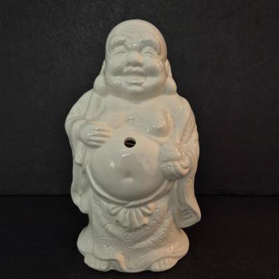 Vintage Benihana of Tokyo Buddha Ceramic Beverage Glass with Straw Hole in Belly - 8" Tall
