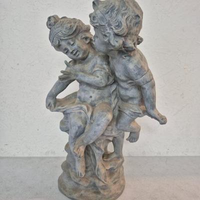 Vintage Hera & Eros Playful Child Angel Home/Garden Statue - 17½" Tall