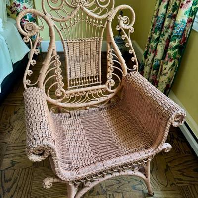 Sale Photo Thumbnail #118: Pink wicker chair