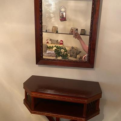 Vintage Ornate Mirror and Shelf 