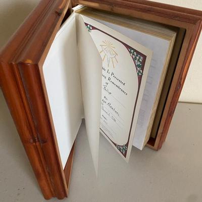 Vintage New American Bible in Wooden Case