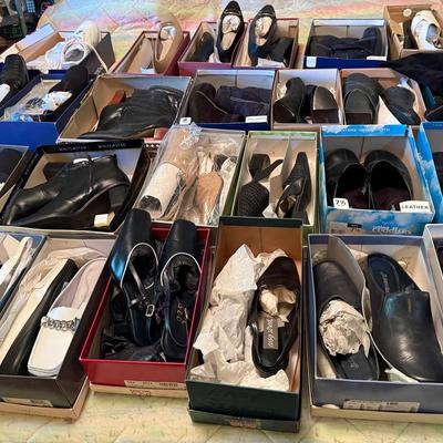A Smorgasbord Of Womens Shoes! Sizes 7 - 8  Also Socks And Panty Hose!