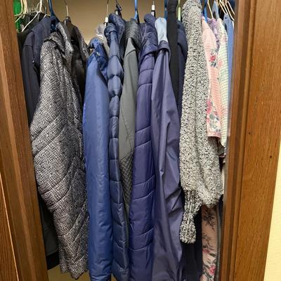 Contents Of A Hallway Coat Closet. Size M