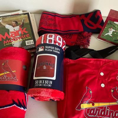 St. Louis Cardinals Memorabilia Lot - Plush Blankets, Tote Bag, Newspapers 