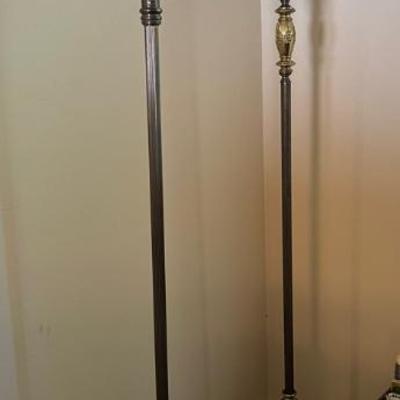 Pair of coordinating vintage torchiere lamps