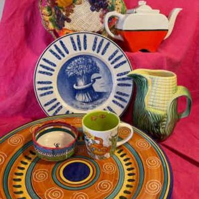 Colorful mix of ceramics