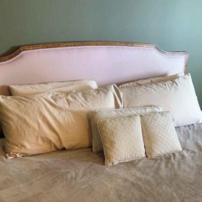 Upholstered wood king headboard