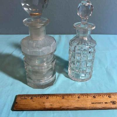 Vintage cut glass perfume bottles