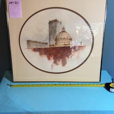 Domed capitol building painting signed winkel 65