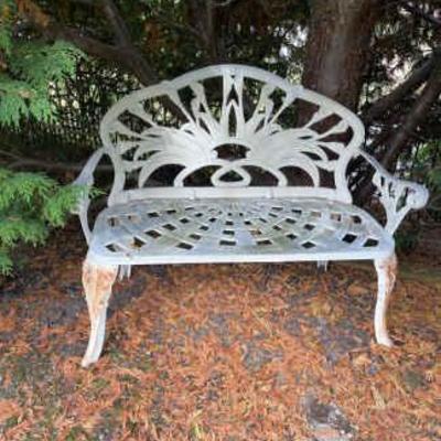Outdoor metal bench