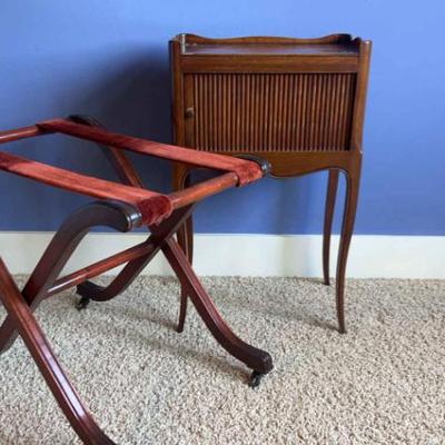 French provincial bedside table and luggage rack