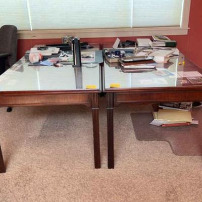 Large cherry wood work table or desk 2 of 2