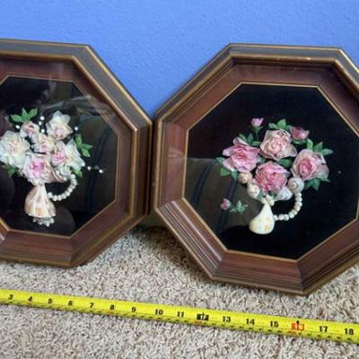 Octagonal shadow box sailor s valentine