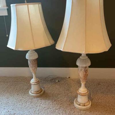 Pair of marble lamps