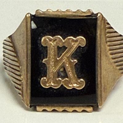 Vintage 10K Yellow Gold Men's Signet Ring