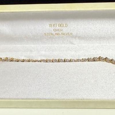 18k Genuine Ruby Heart Tennis Bracelet 