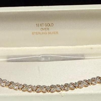 18k Diamond Accent Tennis Bracelet 