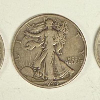 3 Half Dollar Coins 1919, 1936, 1944