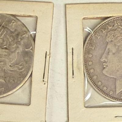 1921 and 1927 One Dollar Coins