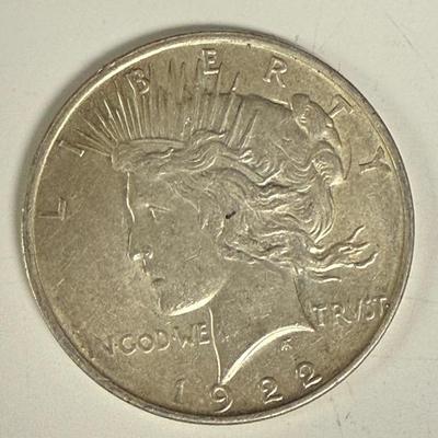 1922 Peace Dollar Coin Liberty American Liberty Coin United States